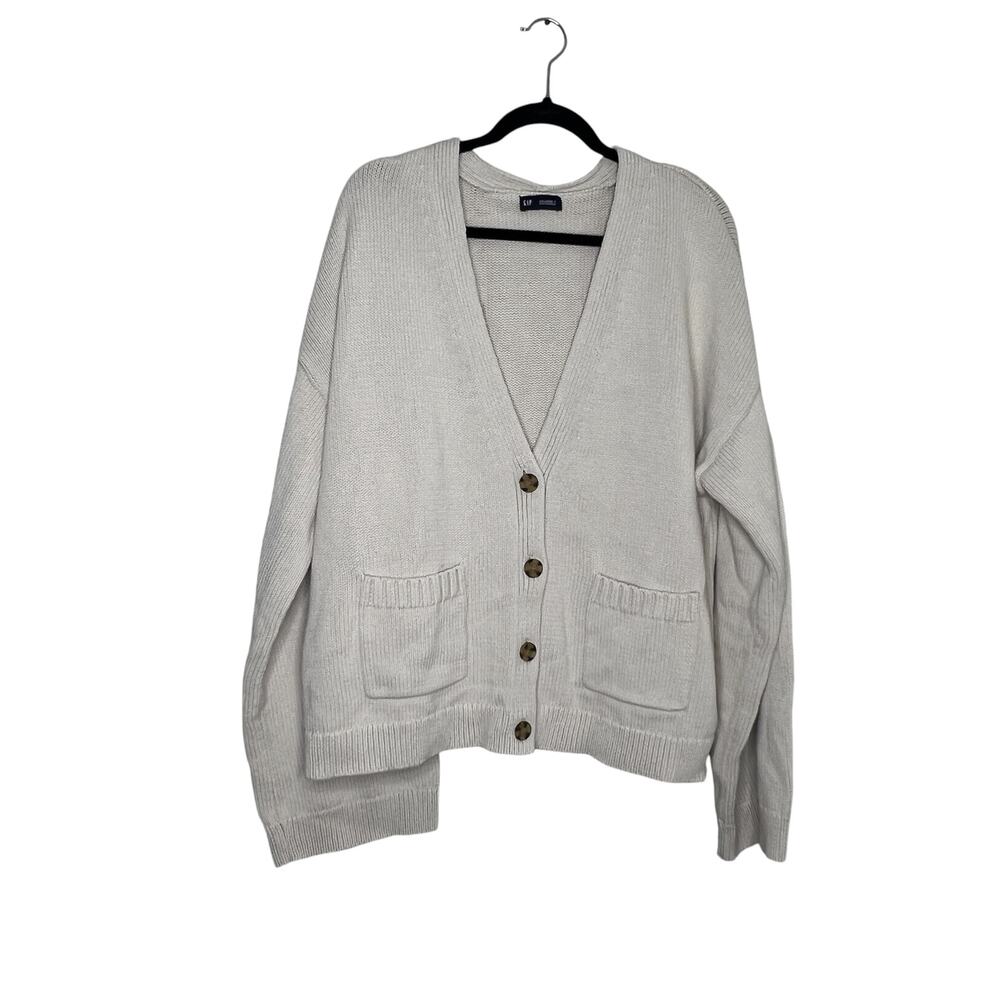Gap Cotton Pocket Cream Cardigan Size XXL Tall